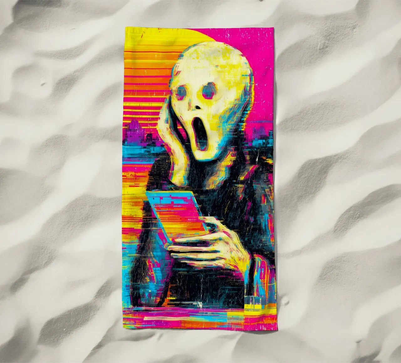 Pixel Panic beach towel by Justyna Jaszke JBJart