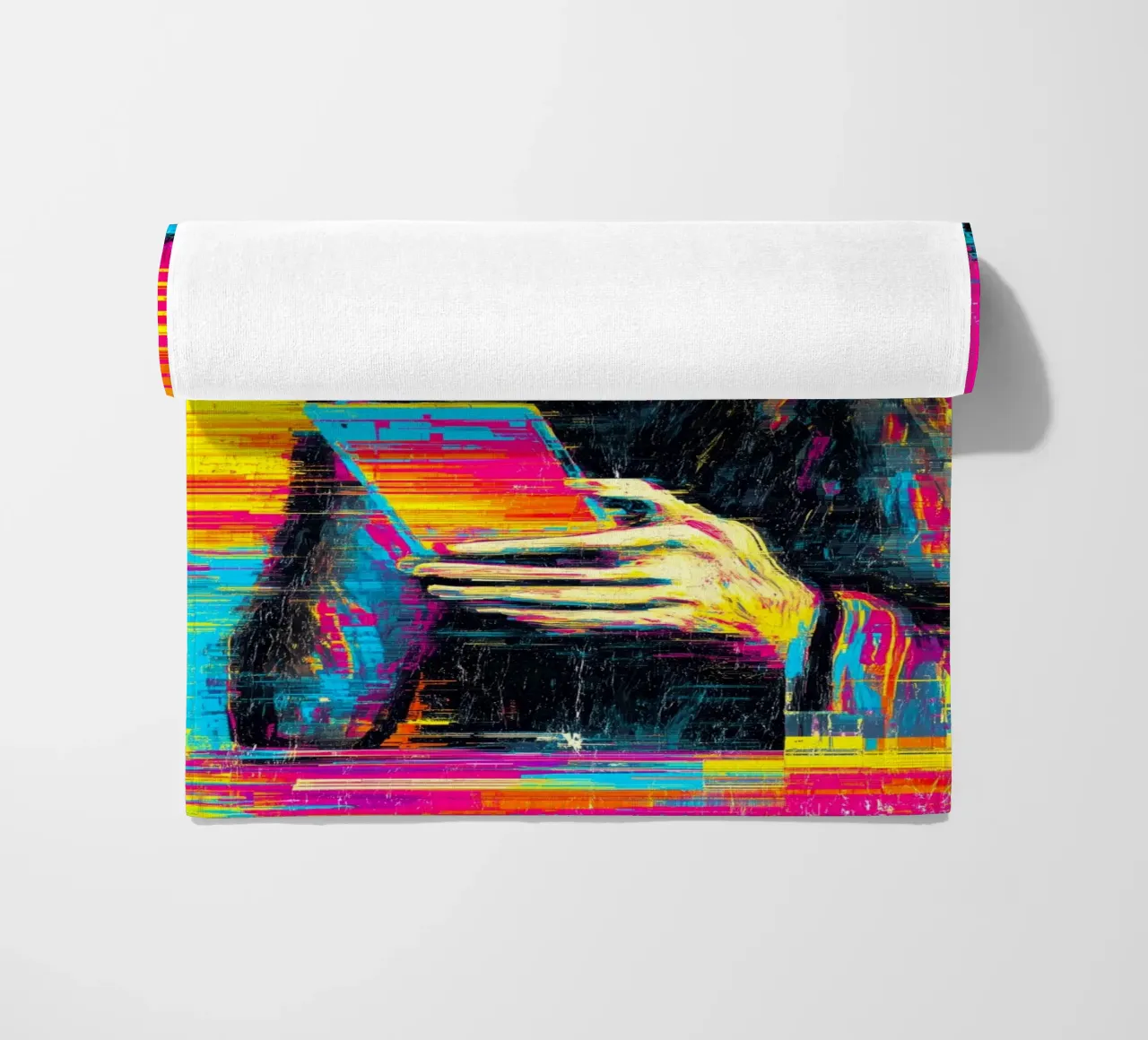 Pixel Panic beach towel by Justyna Jaszke JBJart