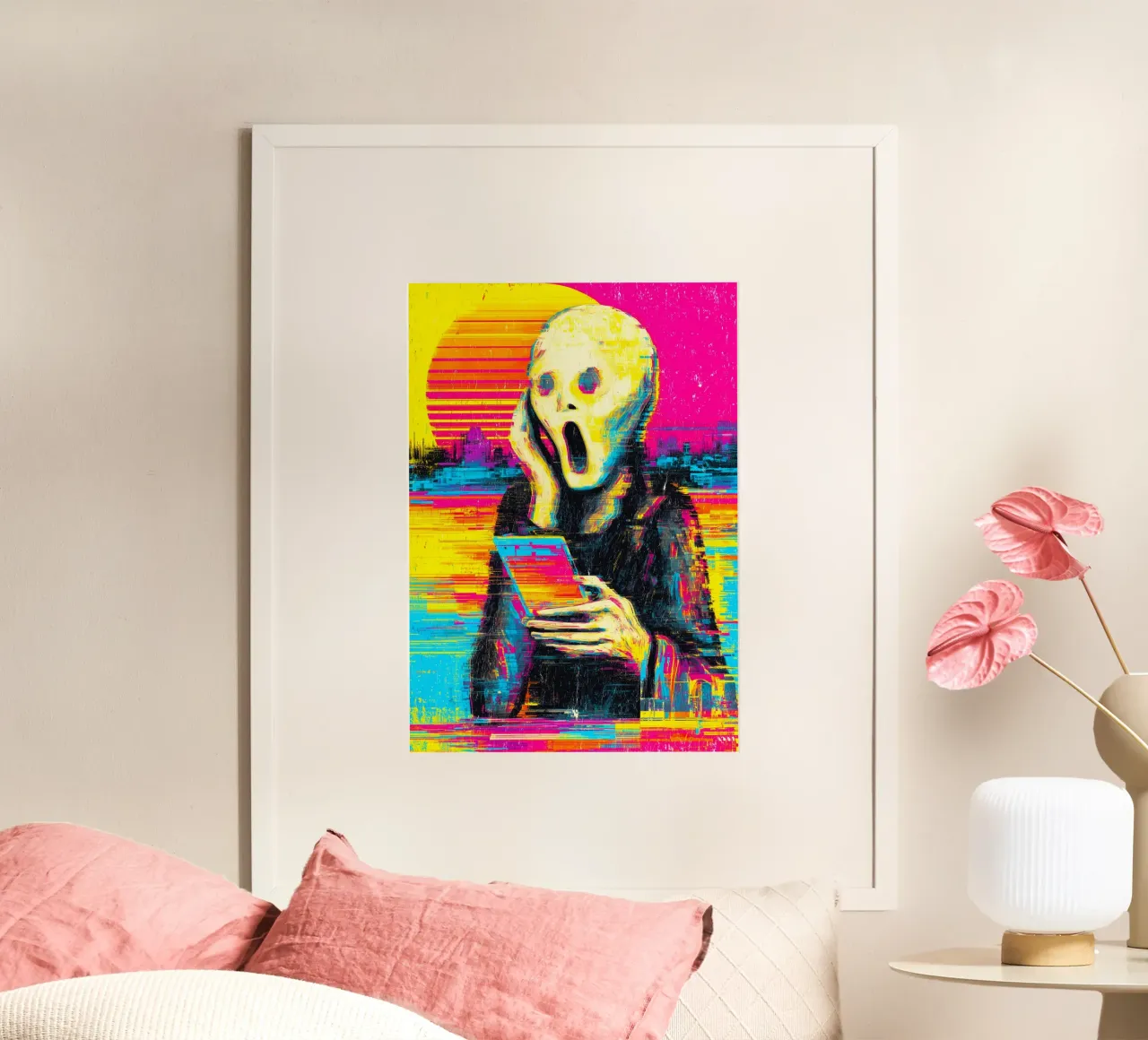 Pixel Panic poster con telaio in legno da Justyna Jaszke JBJart