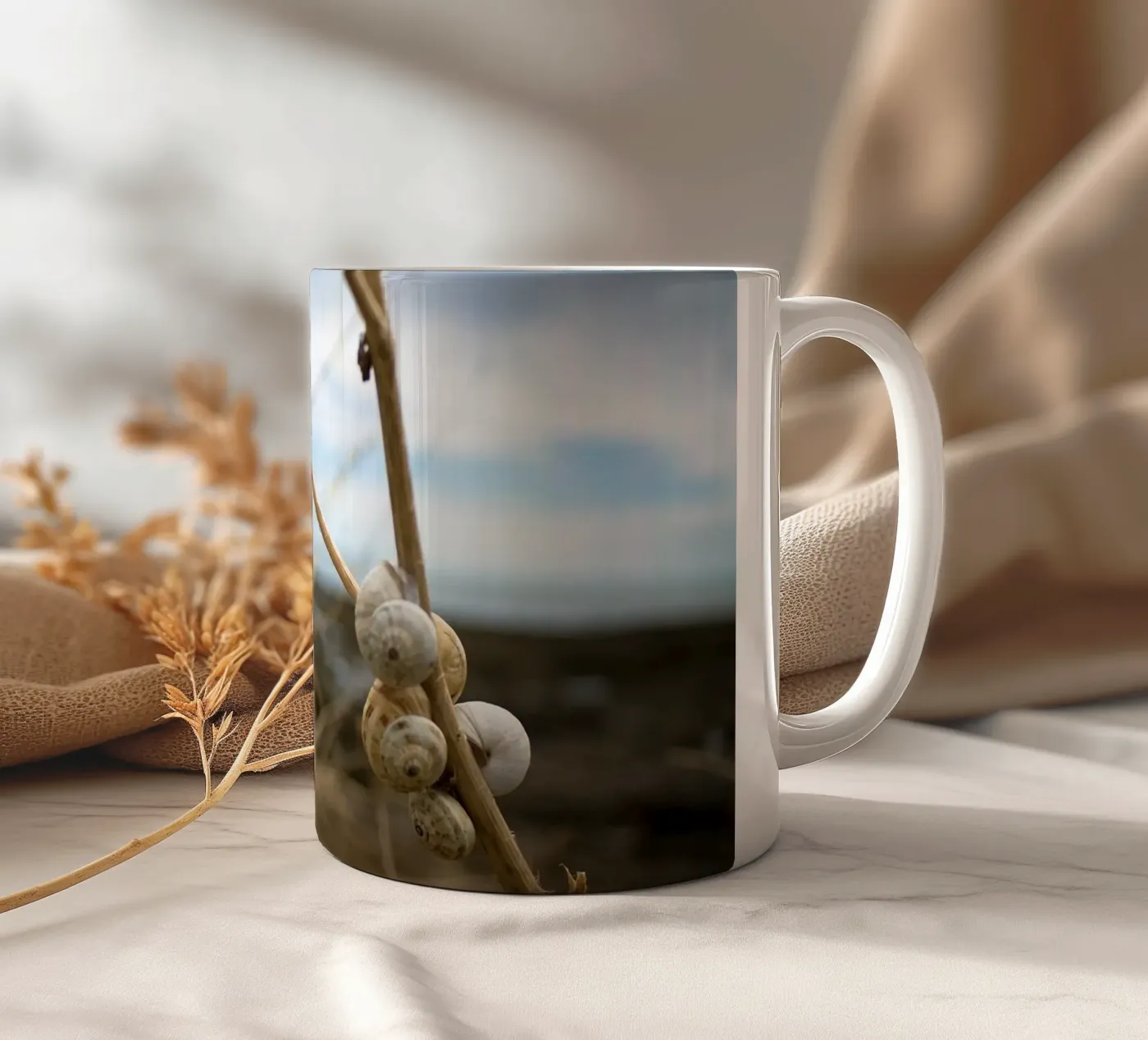 Beach shells ceramic mug by MiniClic