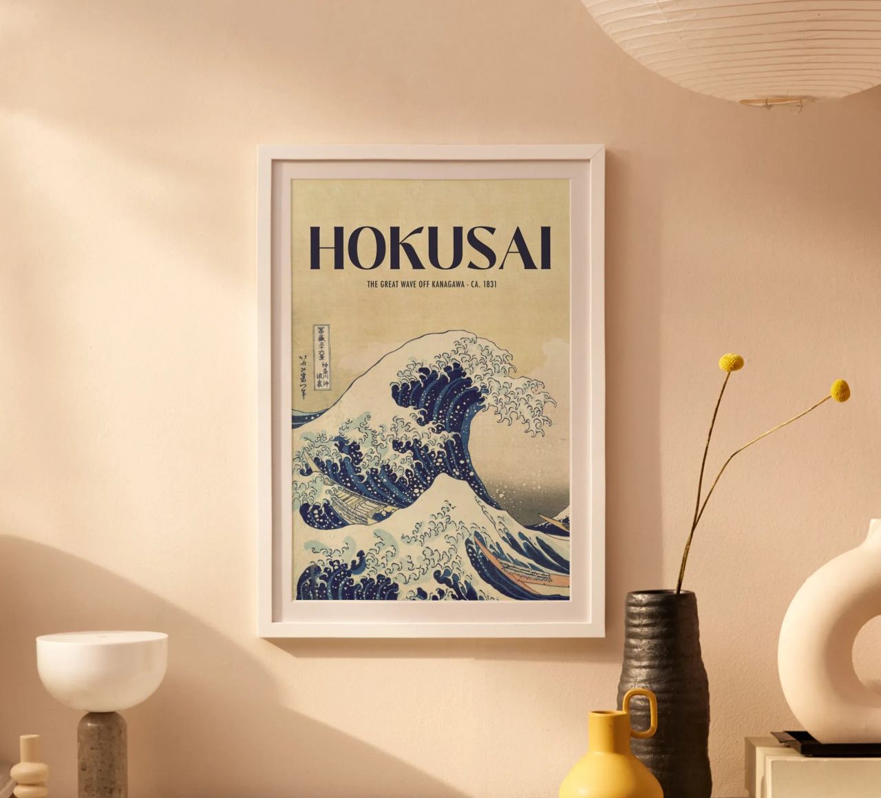 Hokusai - The Great Wave, Woodblock poster van Vintage by JUNIQE