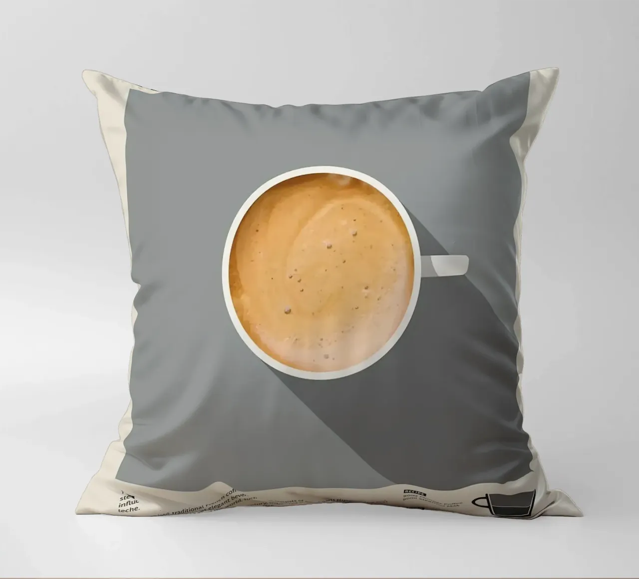 coffee cup latte decorative cushion by John C Labut