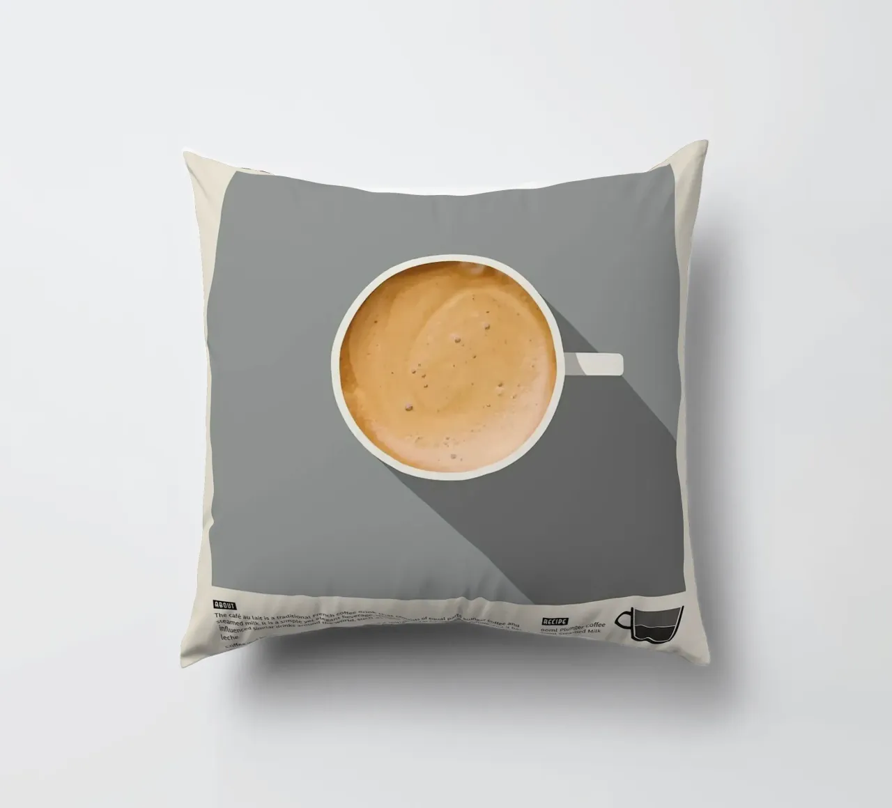 coffee cup latte decorative cushion by John C Labut