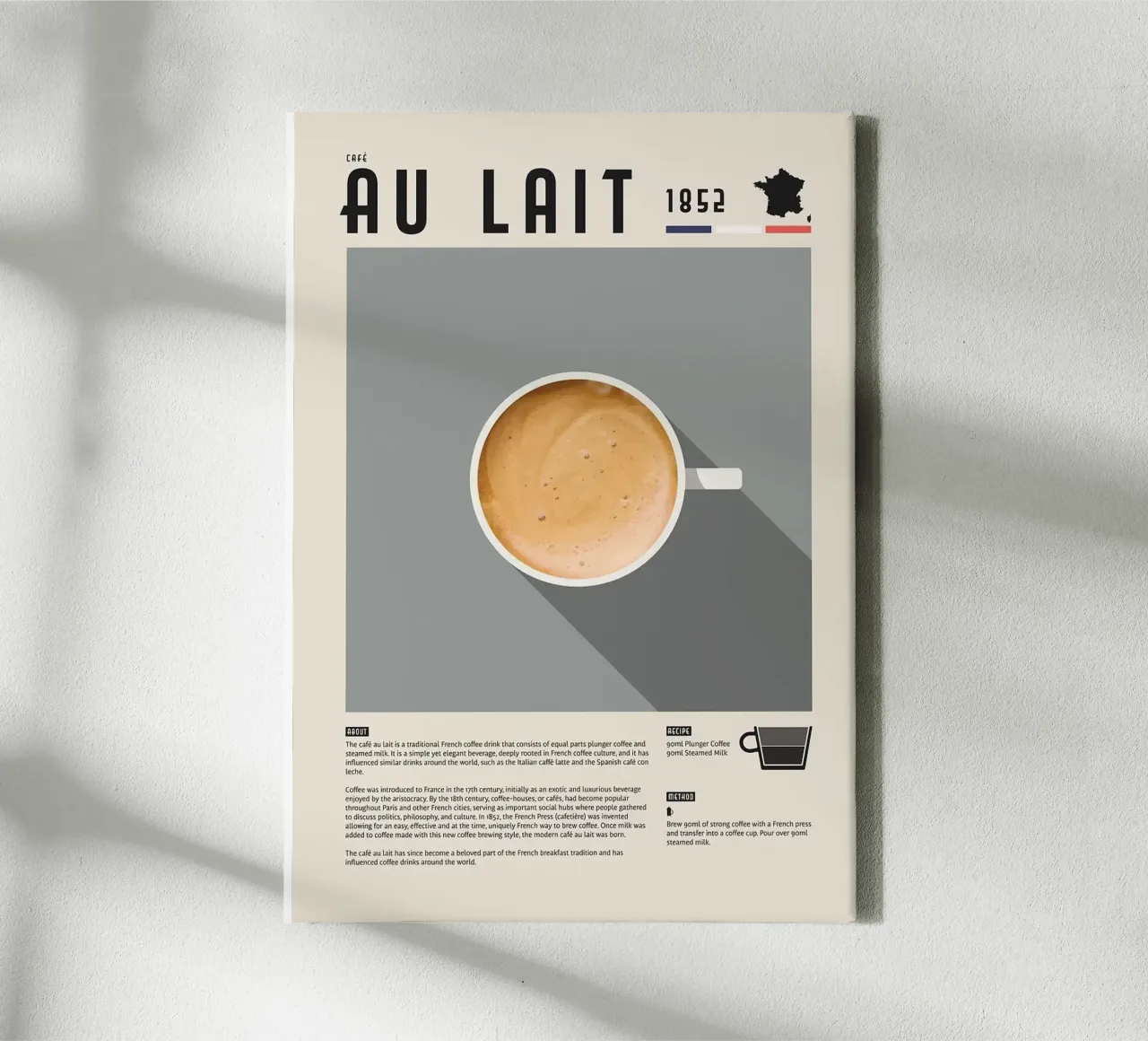tazza di caffè latte tela da John C Labut