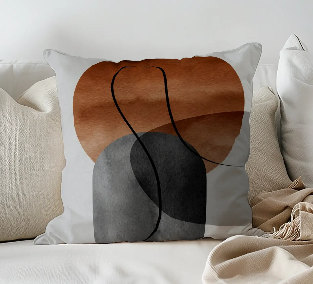 modern abstract circles cuscino da vintageshop