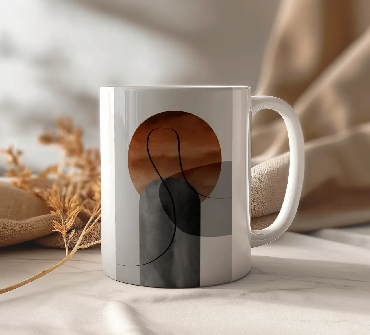 modern abstract circles tazza in ceramica da vintageshop