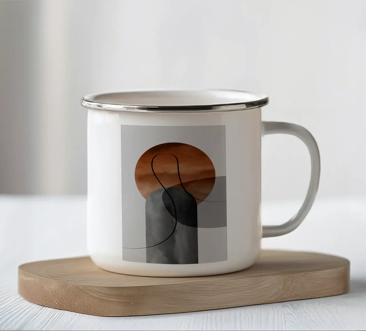 modern abstract circles tazza in smalto da vintageshop