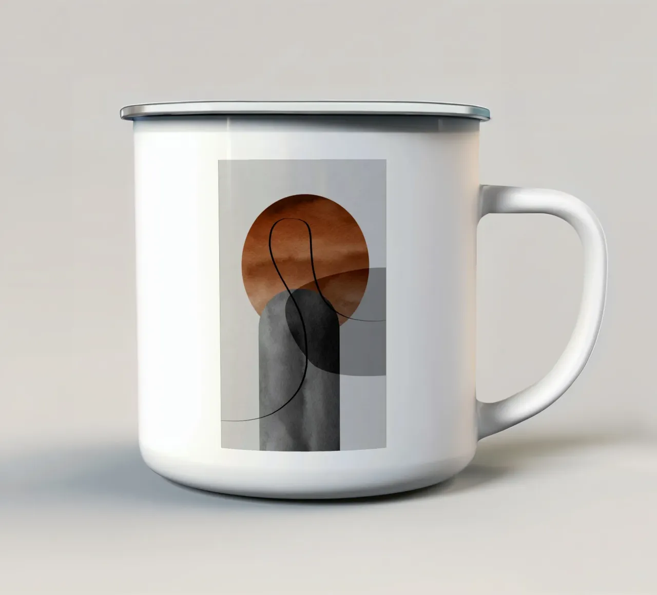 modern abstract circles tazza in smalto da vintageshop