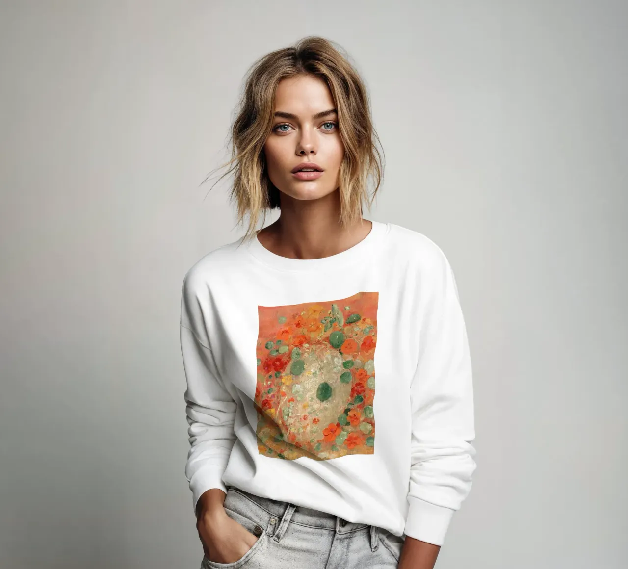 Nasturtiums by Odilon Redon sudadera de apoloprints