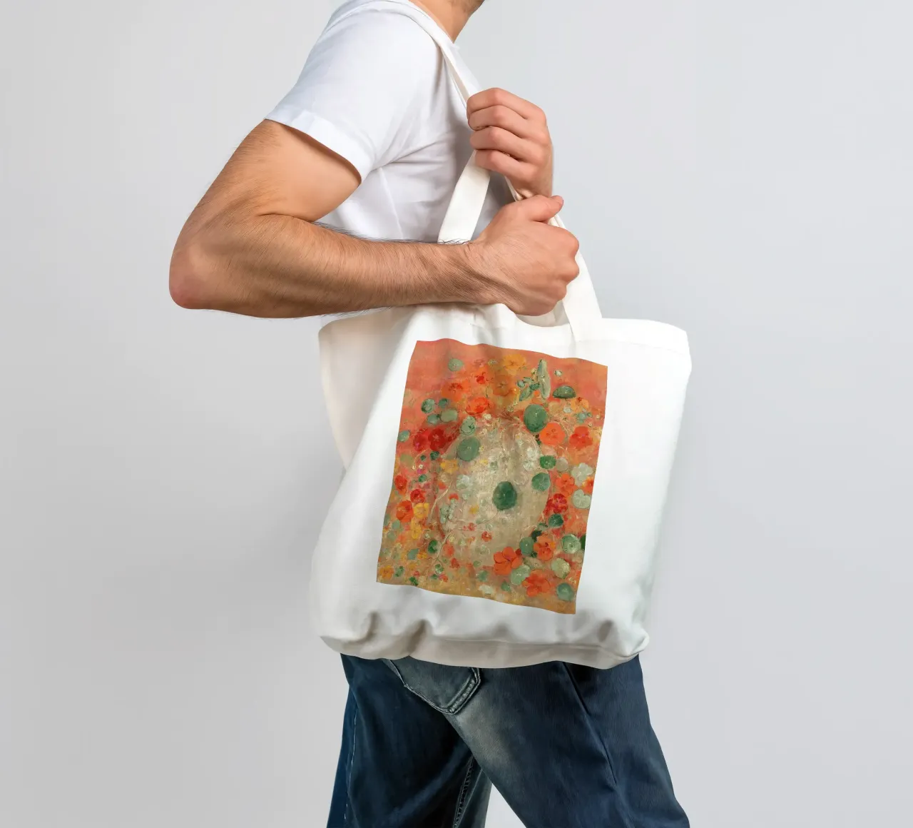 Nasturtiums by Odilon Redon tote bag by apoloprints