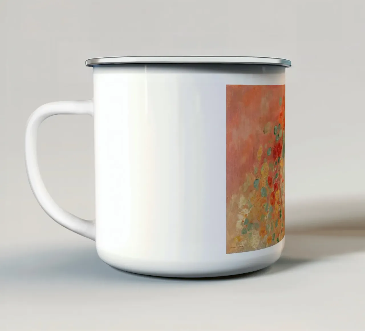 Nasturtiums by Odilon Redon tazza in smalto da apoloprints