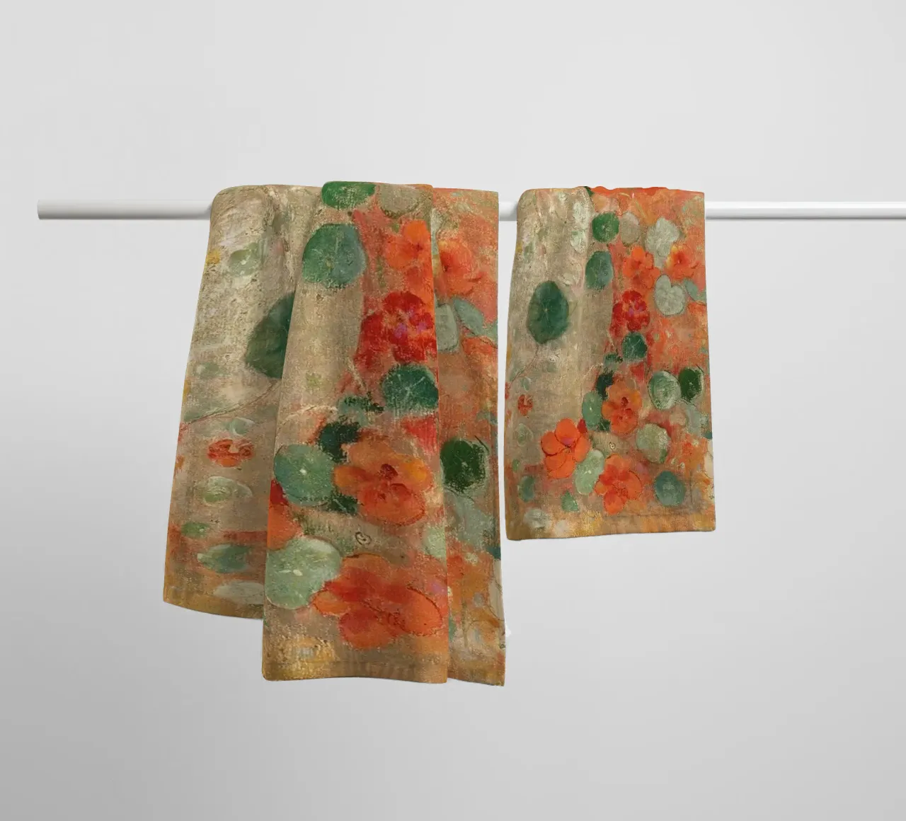 Nasturtiums by Odilon Redon towel by apoloprints