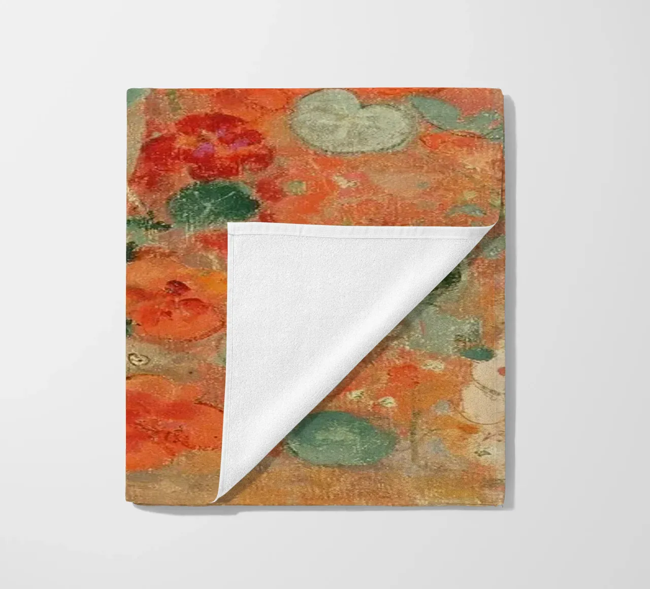 Nasturtiums by Odilon Redon beach towel by apoloprints
