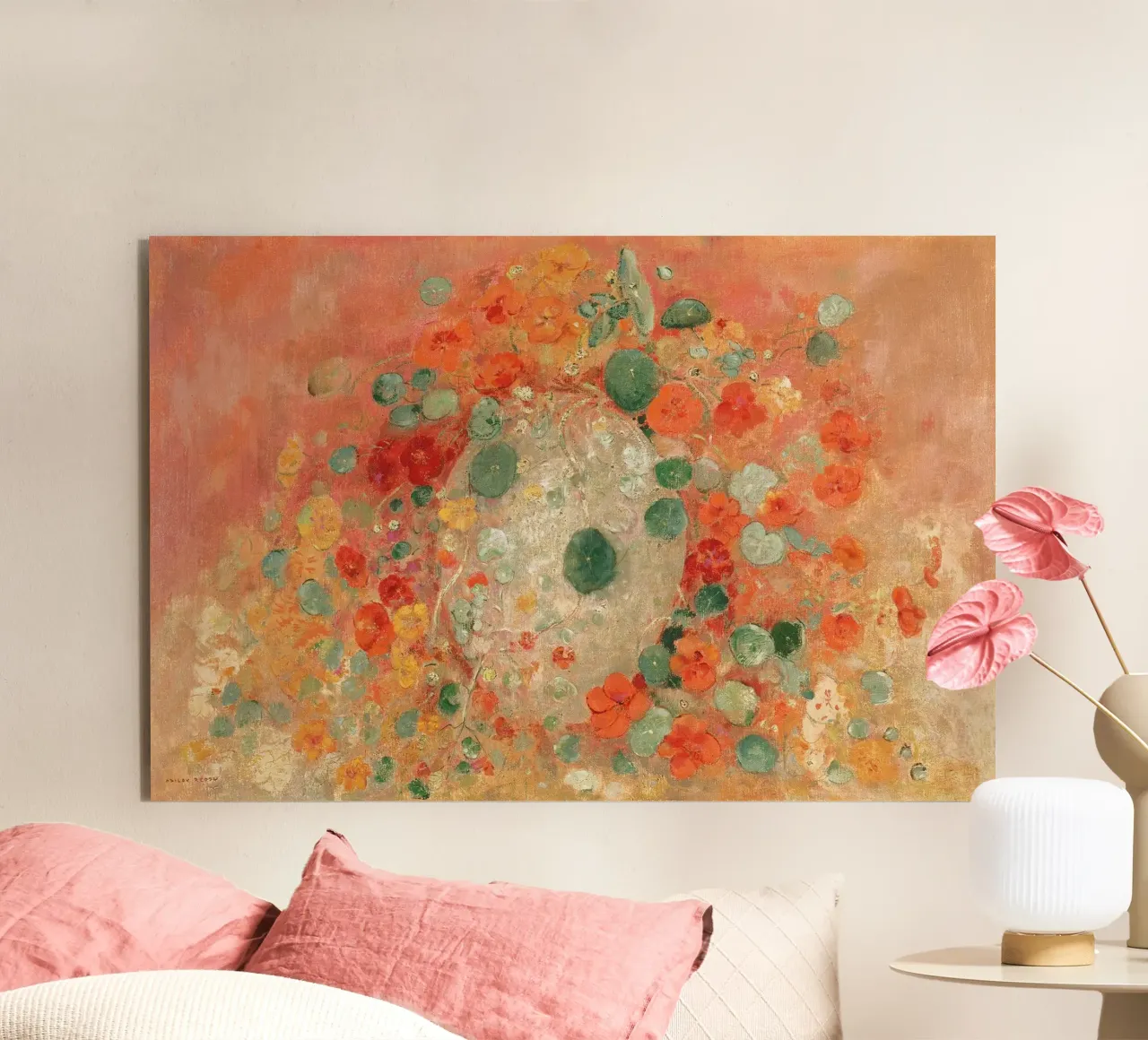 Nasturtiums by Odilon Redon alu-dibond by apoloprints