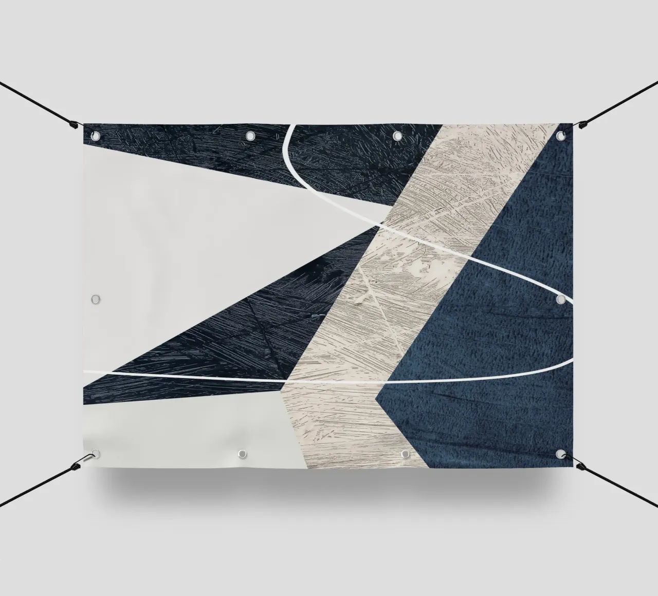 modern abstract art triangle telo in pvc da vintageshop