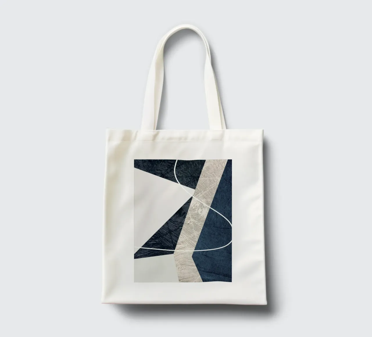 modern abstract art triangle borsa in juta da vintageshop