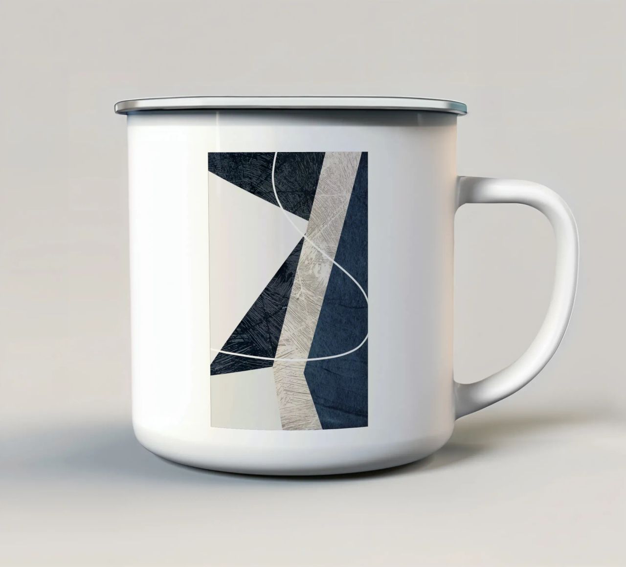 modern abstract art triangle tazza in smalto da vintageshop