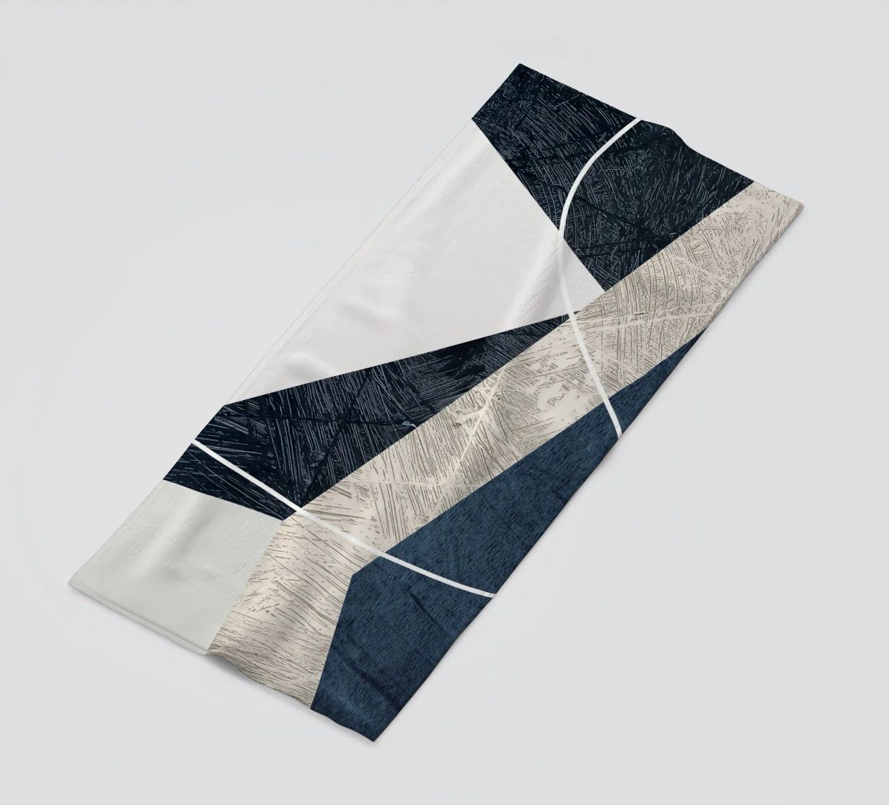 modern abstract art triangle telo mare da vintageshop