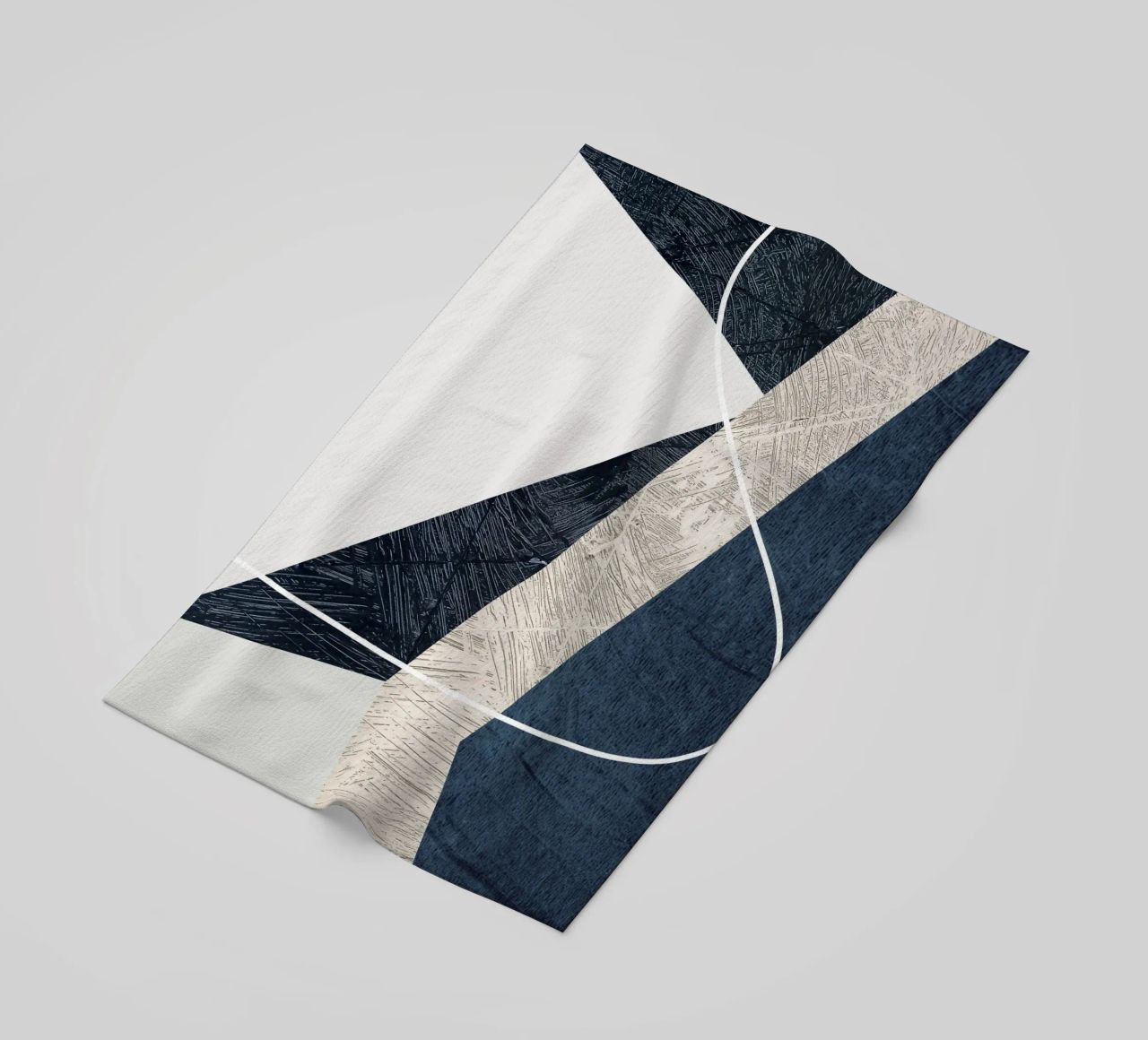 modern abstract art triangle telo mare da vintageshop