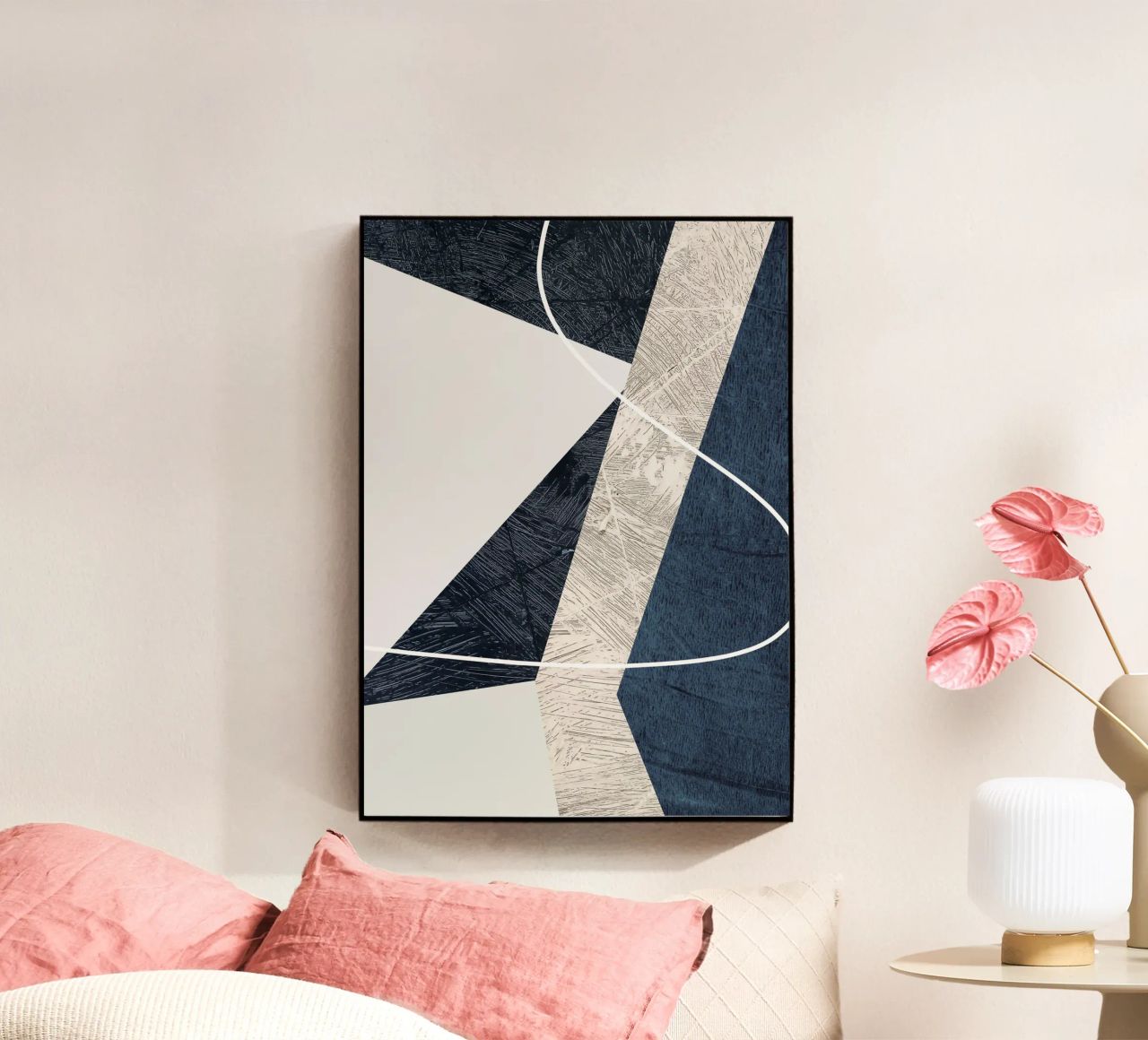 modern abstract art triangle plexiglass da vintageshop