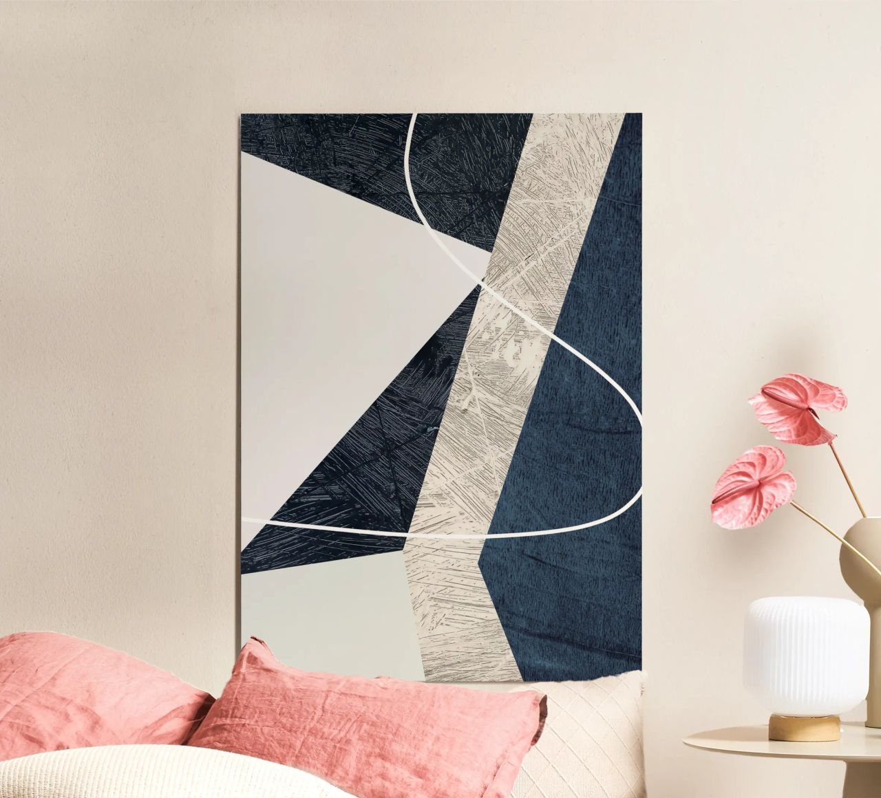 modern abstract art triangle alluminio dibond da vintageshop