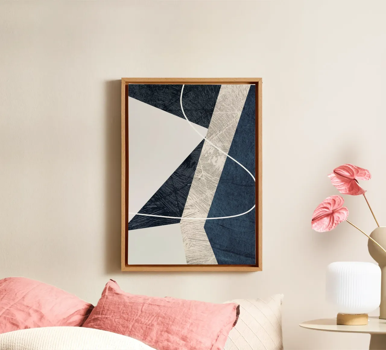 modern abstract art triangle canvas by vintageshop