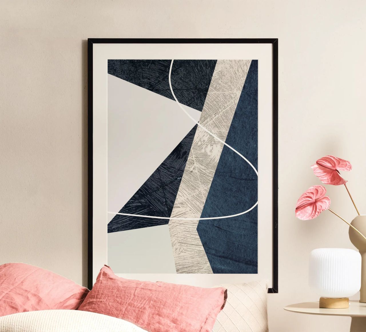 modern abstract art triangle carta hahnemühle da vintageshop