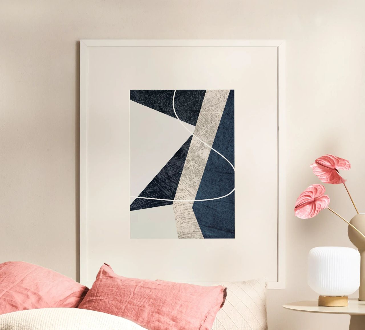 modern abstract art triangle carta hahnemühle da vintageshop