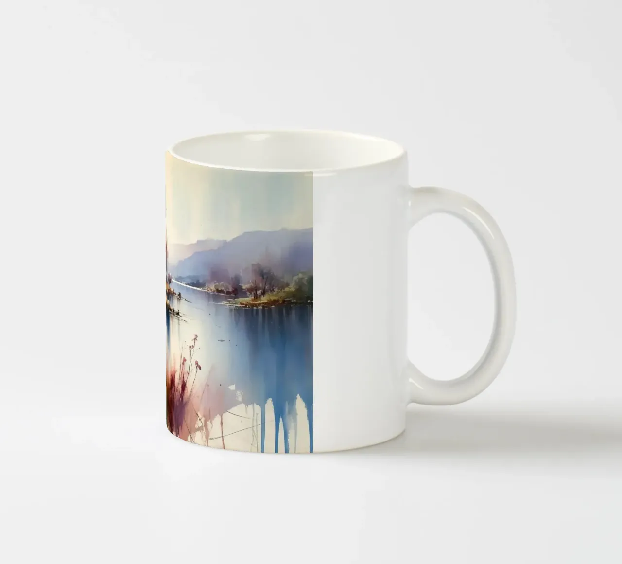 Paesaggio fluviale tranquillo tazza in ceramica da Chromatic Fusion Studio