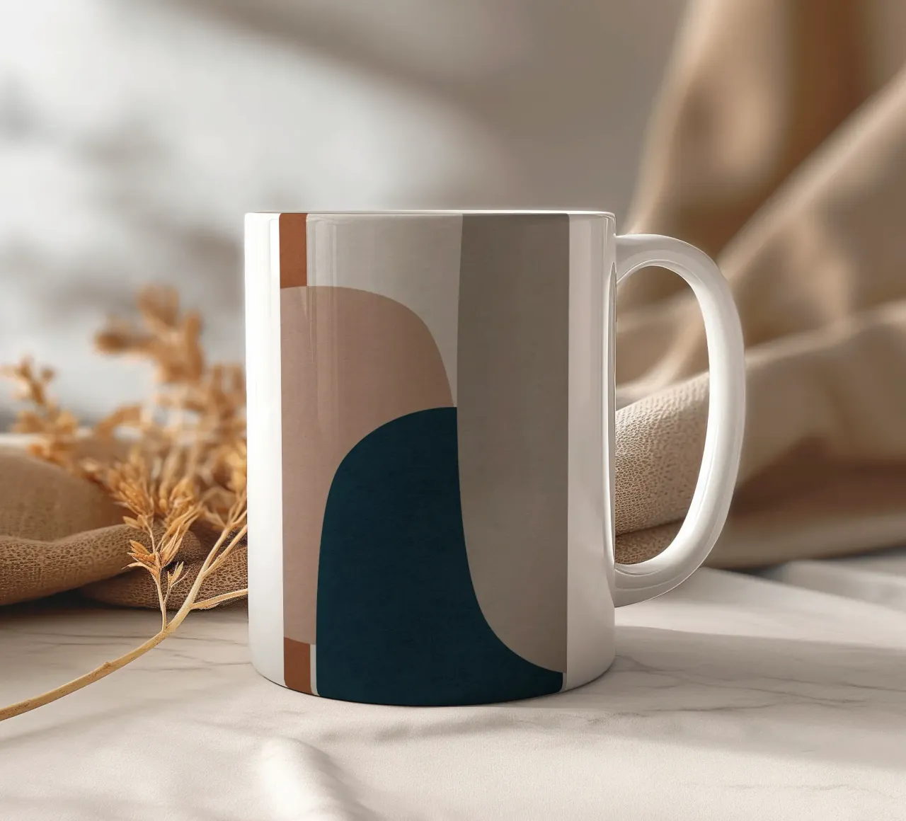 modern abstract art shapes tazza in ceramica da vintageshop