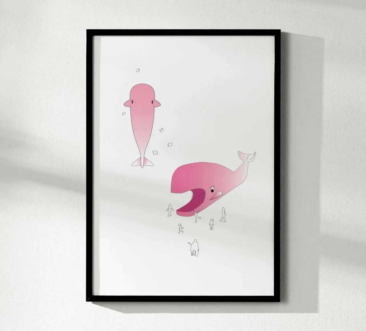 Balena Play | Press Play Stampa d'arte originale poster con telaio in alluminio da Press Play Art Prints