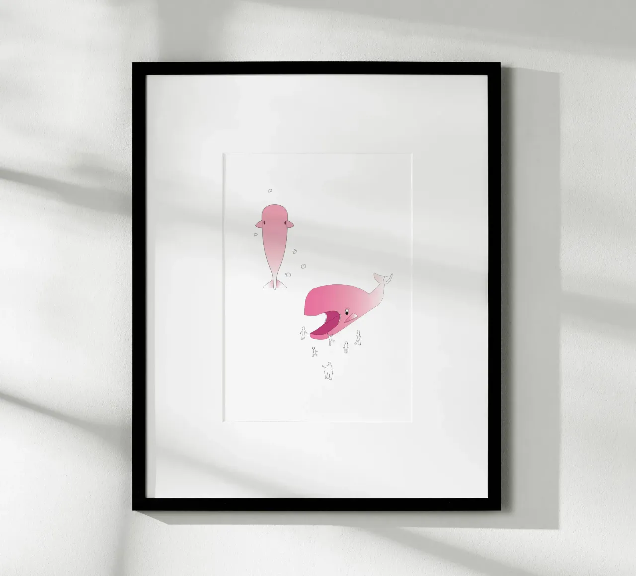 Balena Play | Press Play Stampa d'arte originale poster con telaio in alluminio da Press Play Art Prints