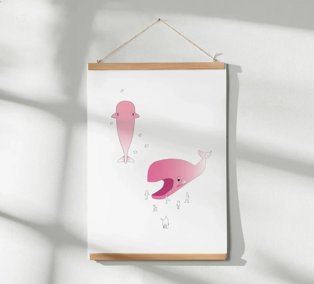 Balena Play | Press Play Stampa d'arte originale poster con telaio in alluminio da Press Play Art Prints