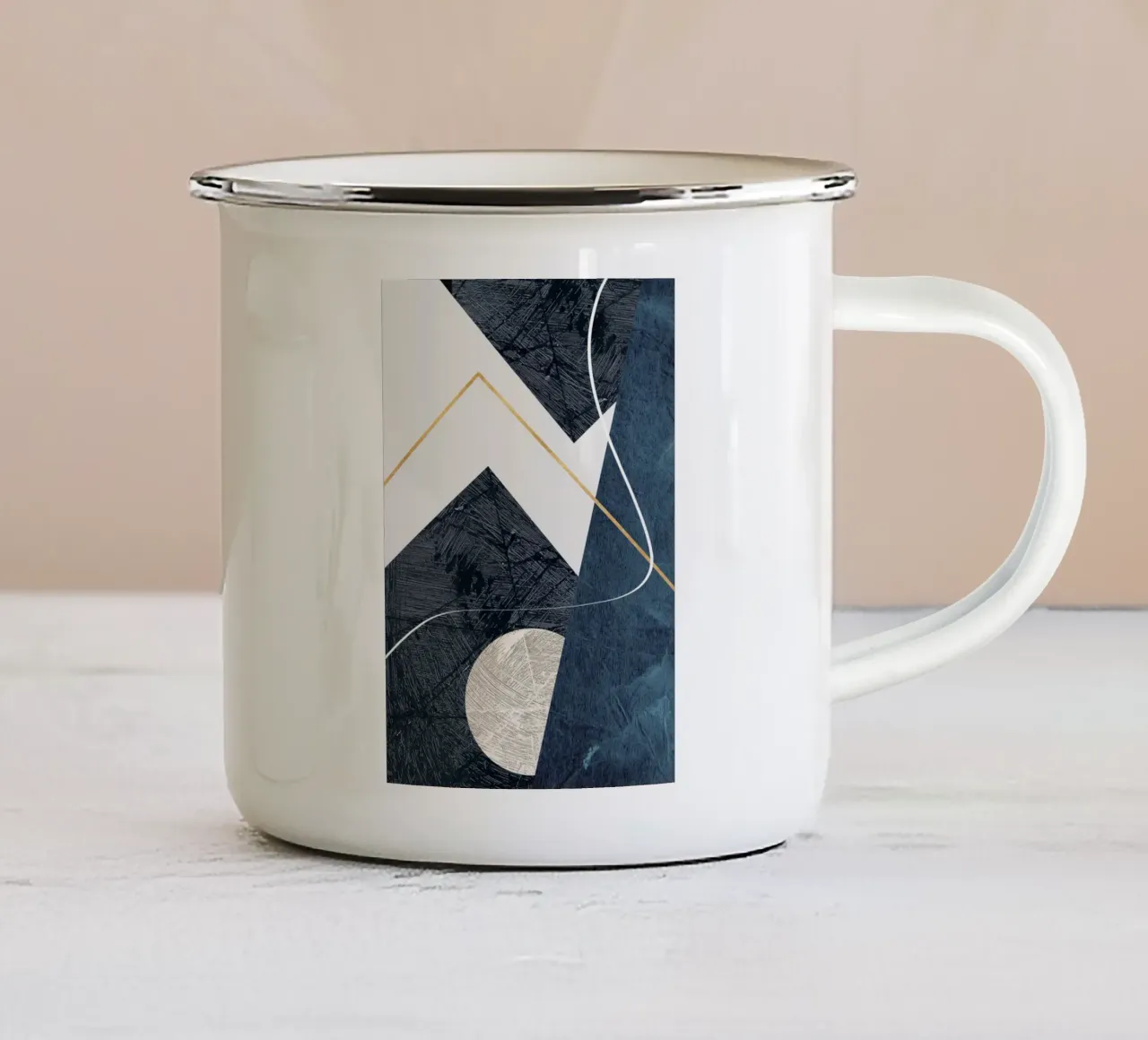 modern abstract art taza de esmalte de vintageshop