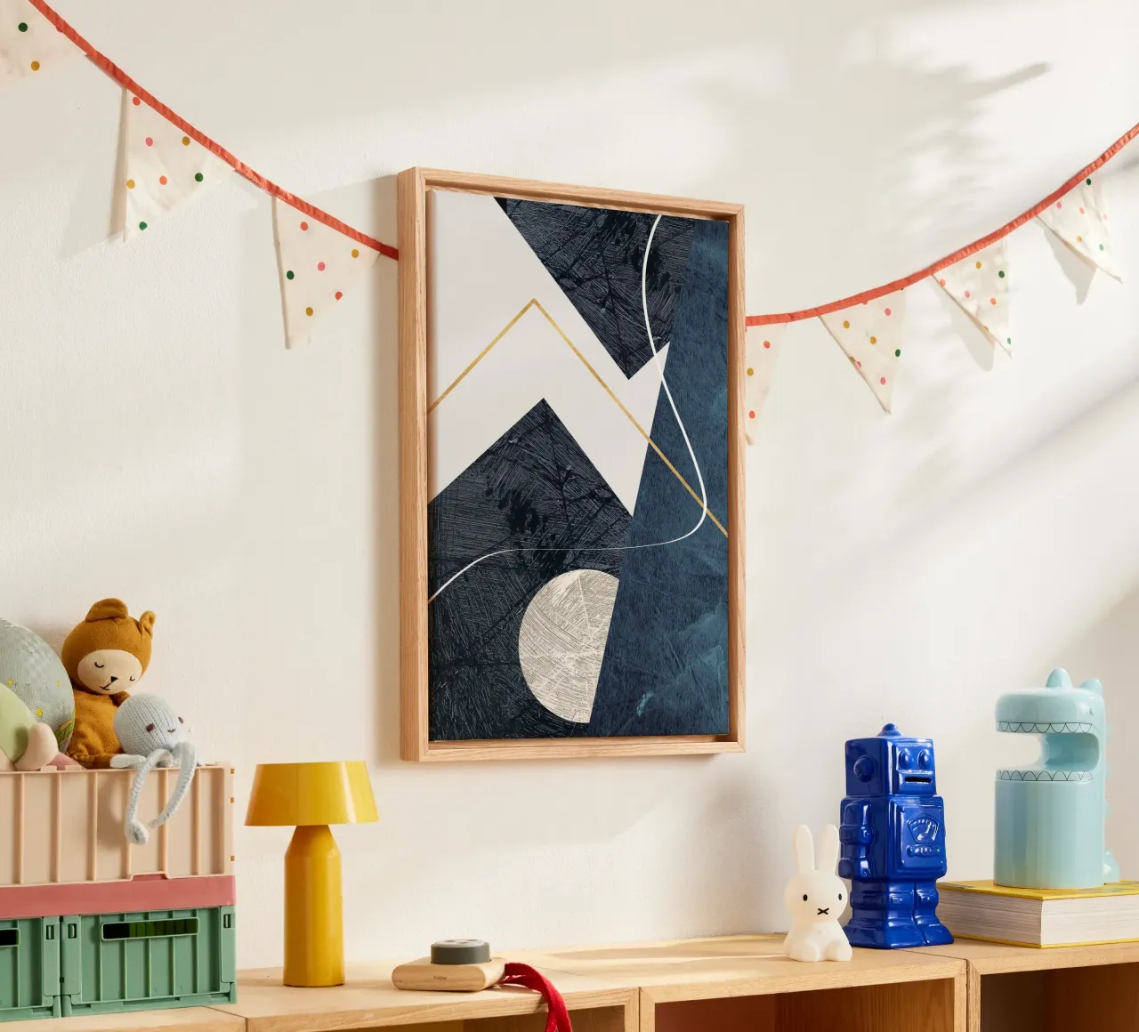 modern abstract art tela con Cornice a cassetta da vintageshop