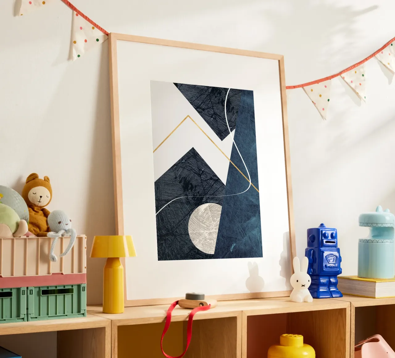 modern abstract art poster con telaio in alluminio da vintageshop