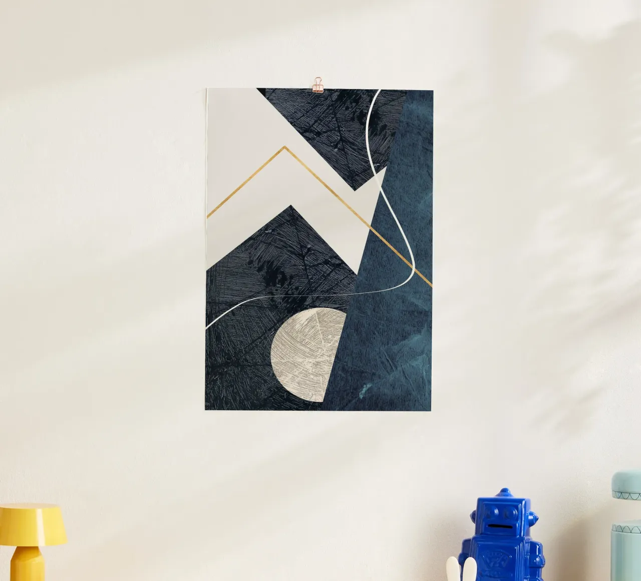 modern abstract art poster con telaio in alluminio da vintageshop
