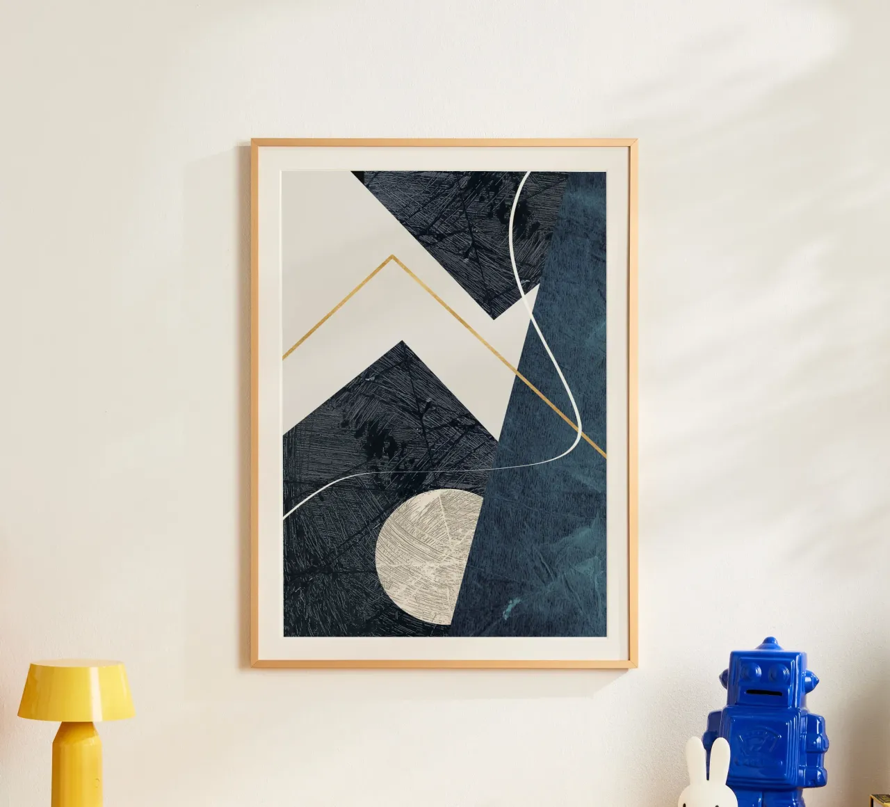 modern abstract art poster con telaio in alluminio da vintageshop