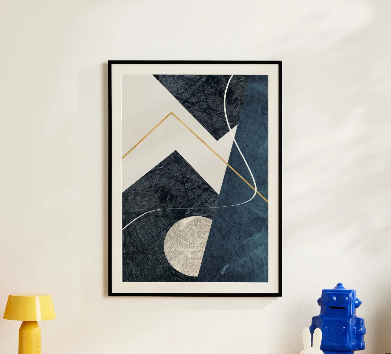 modern abstract art poster con telaio in alluminio da vintageshop