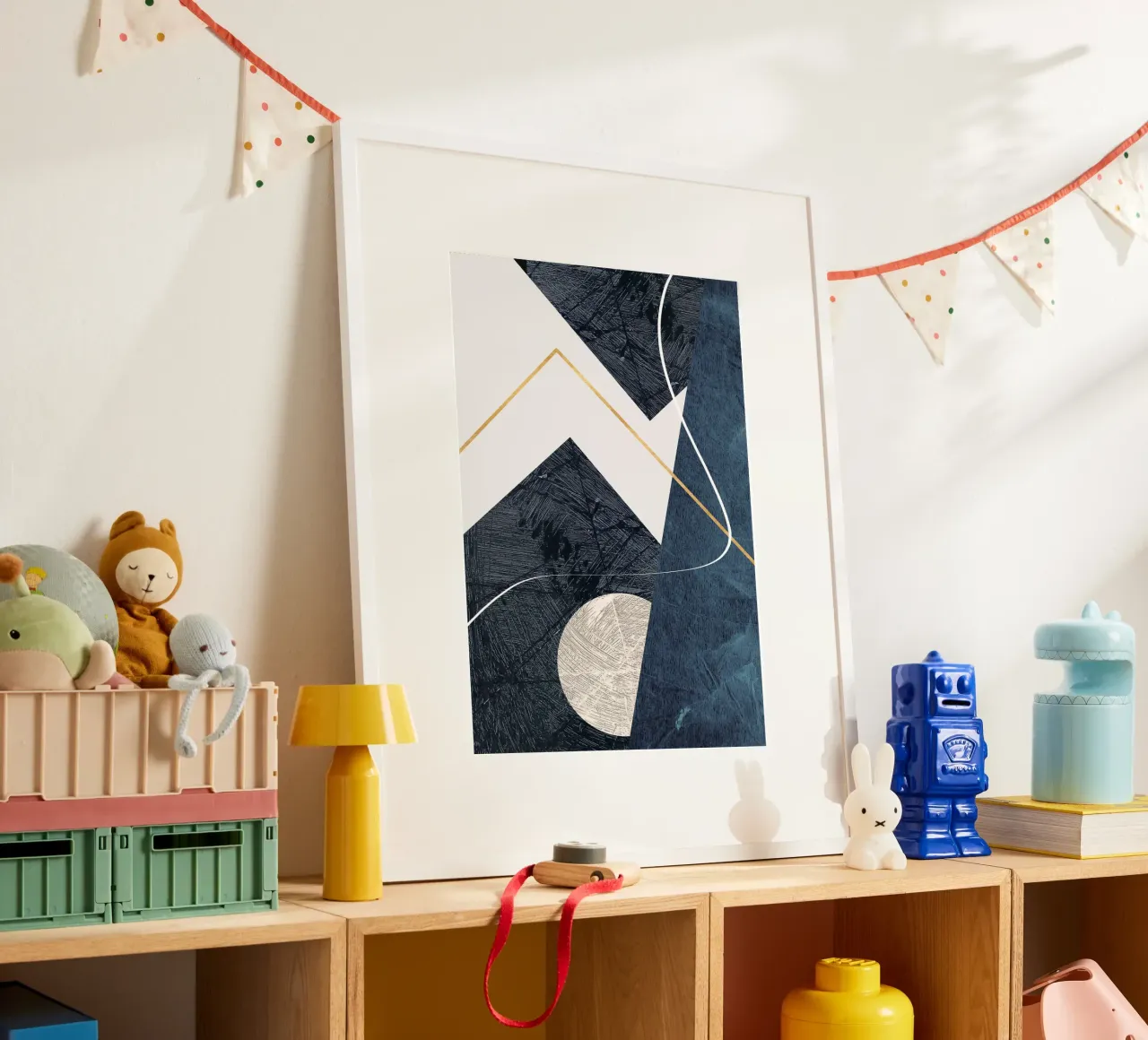 modern abstract art poster con telaio in alluminio da vintageshop