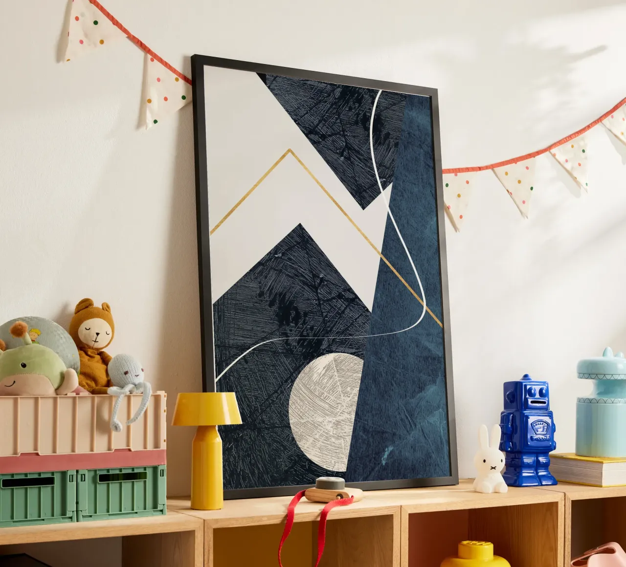 modern abstract art poster con telaio in alluminio da vintageshop