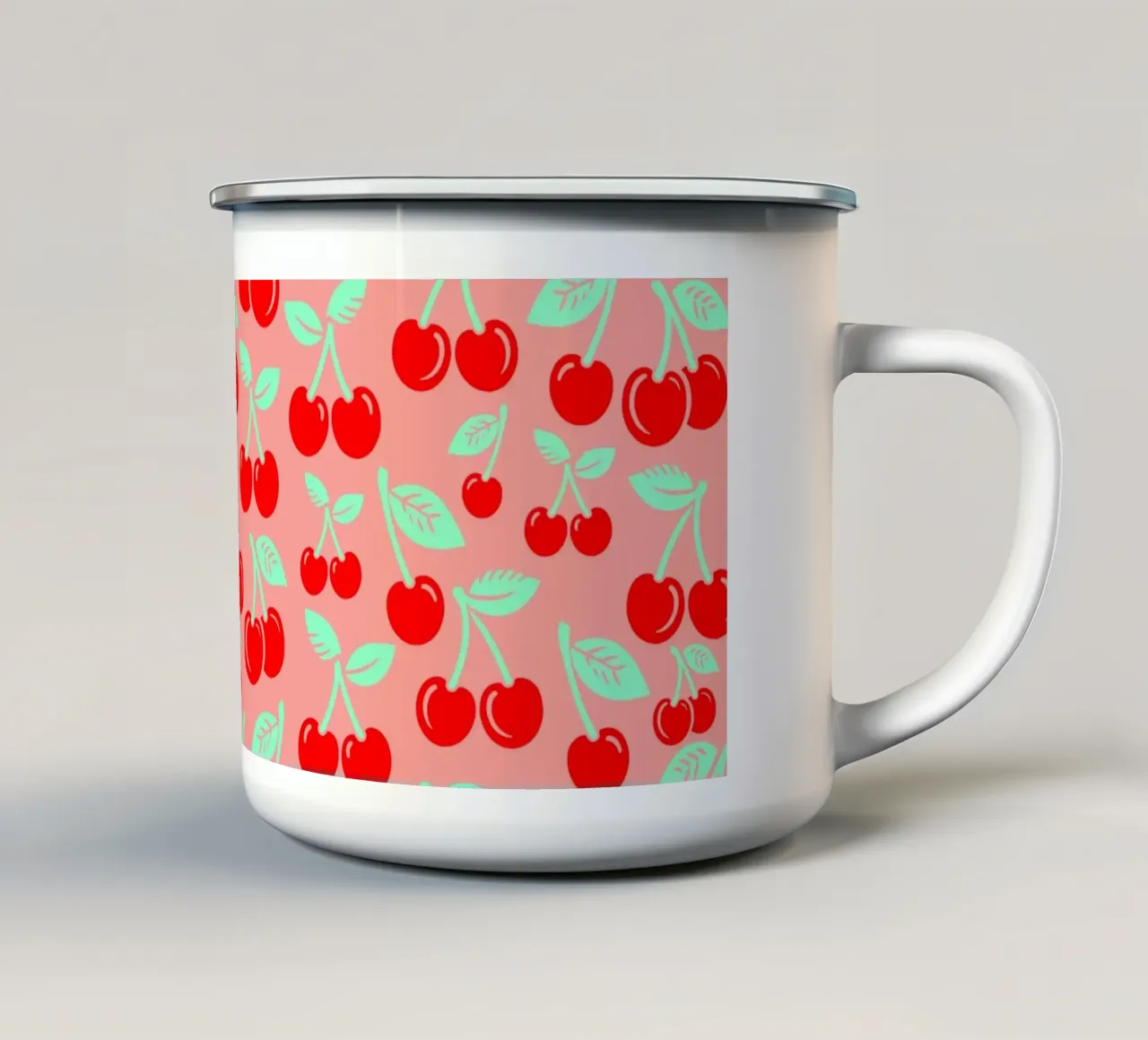 Ciliegie rosse e rosa tazza in smalto da SilverPegasus