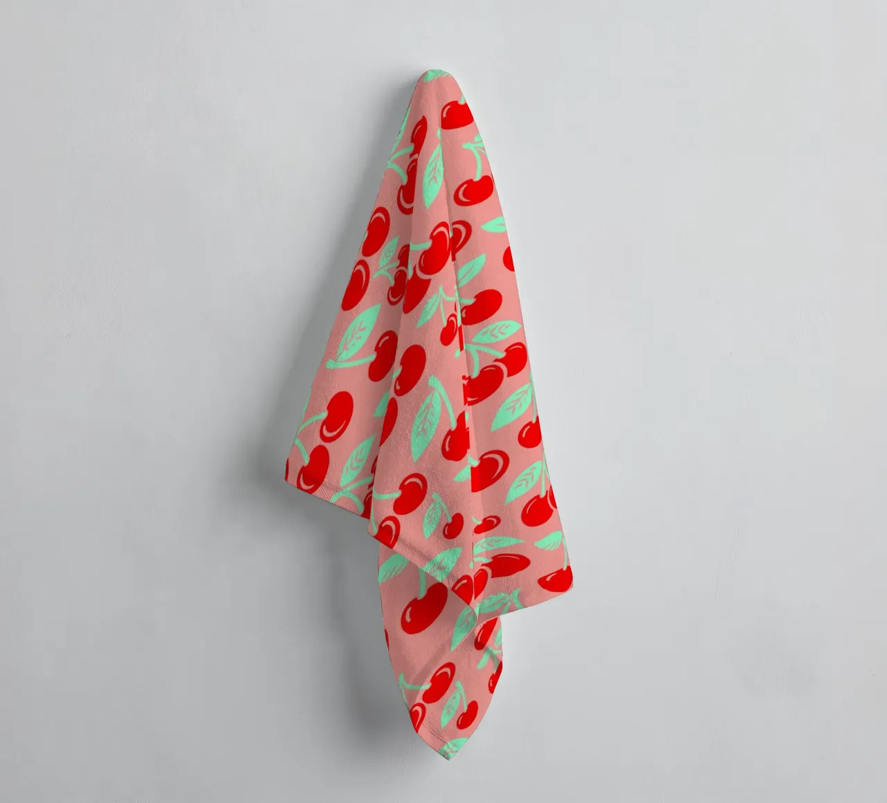 Cherries Red and Pink towel by SilverPegasus