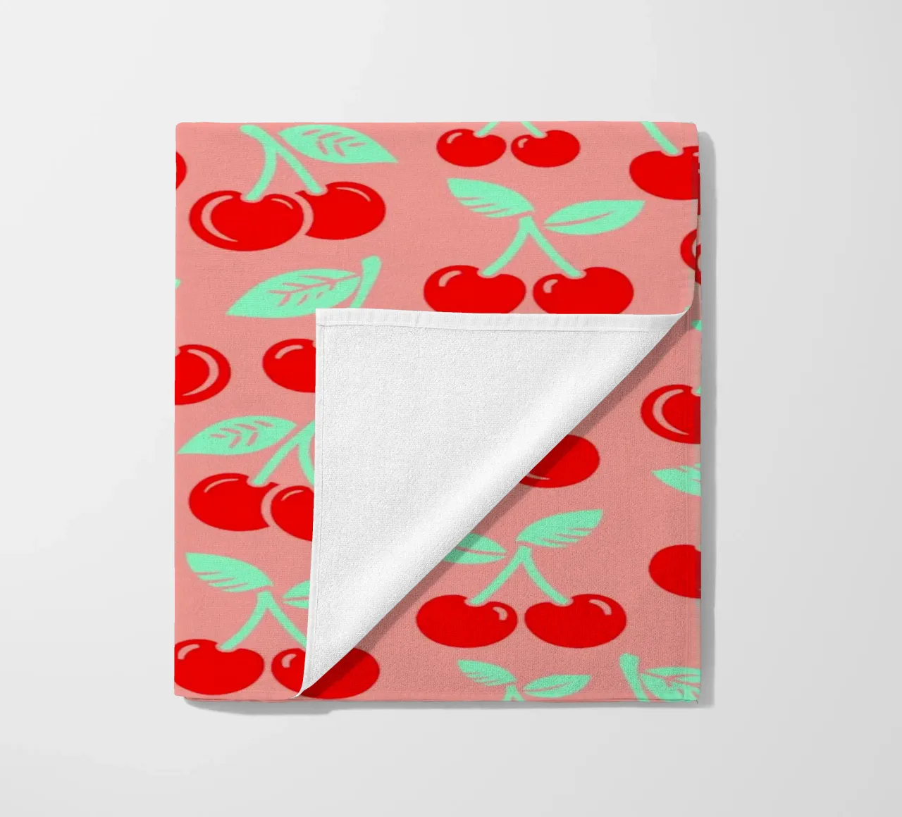 Cherries Red and Pink beach towel by SilverPegasus