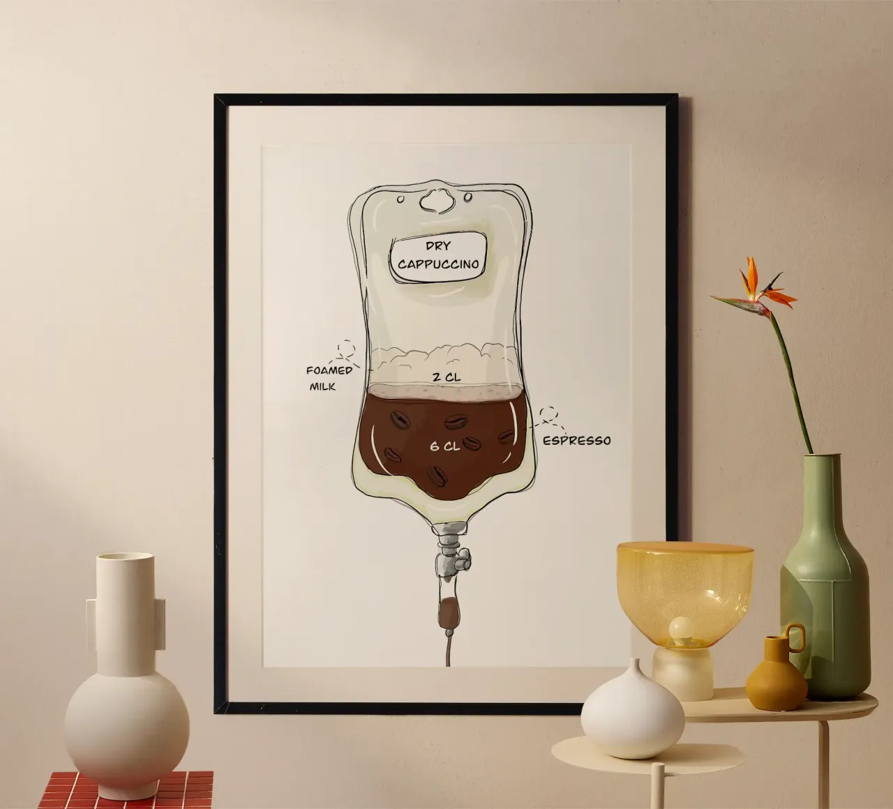 iv bag cappuccino poster con telaio in plastica da John C Labut