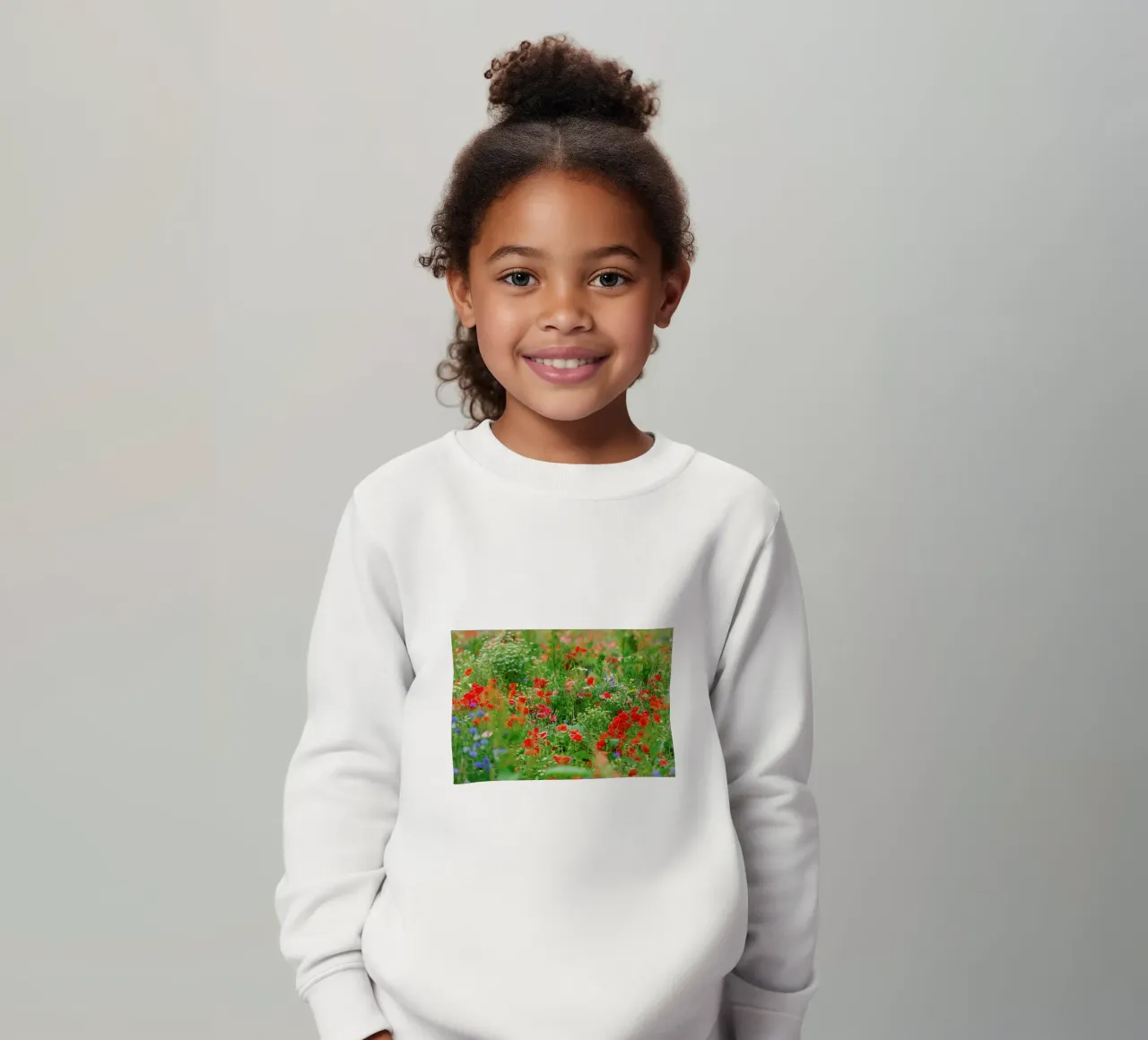 Wild Poppy Field kids sweatshirt by Curious Collections by Marielle Leenders