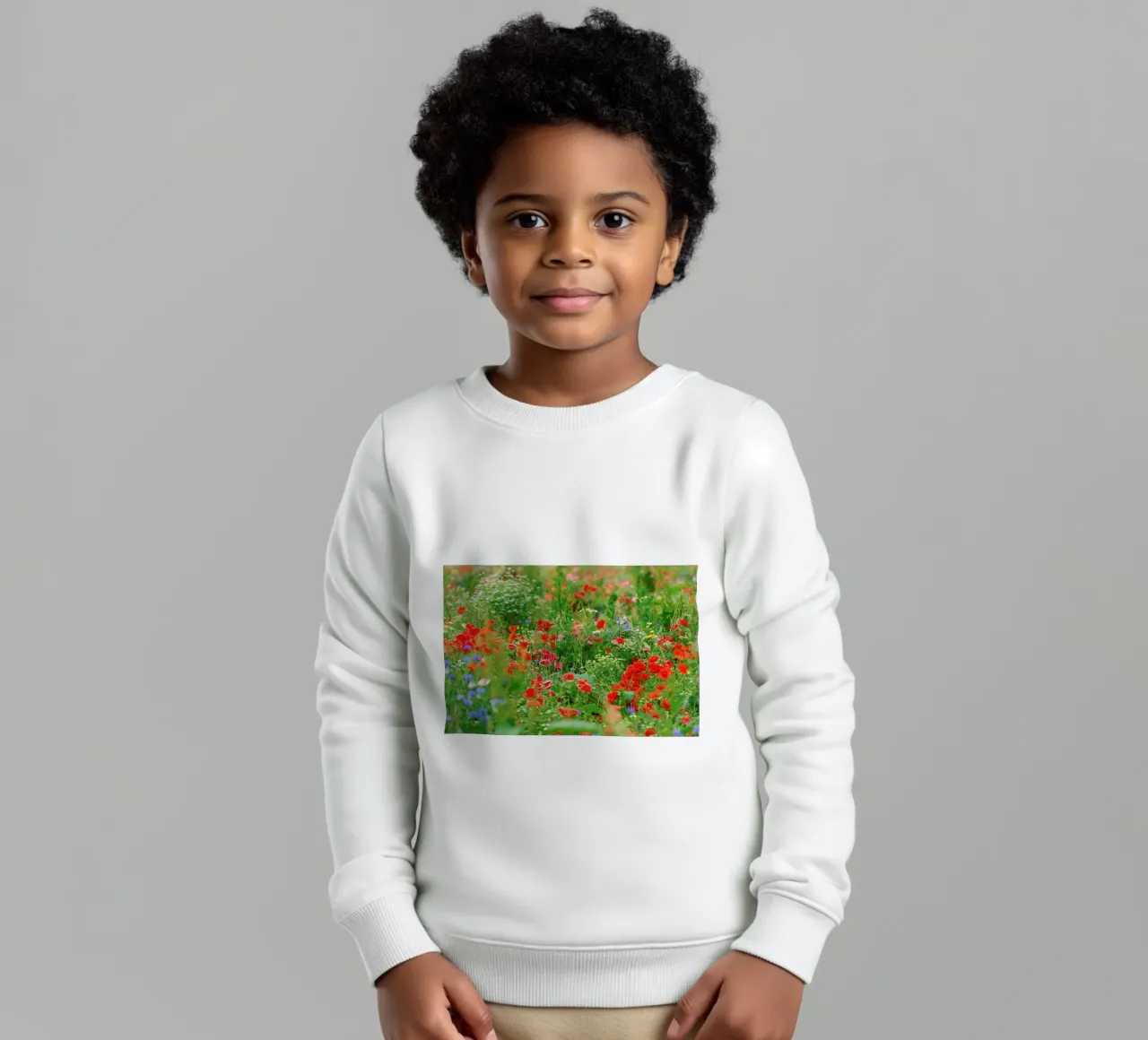 Wild Poppy Field kids sweatshirt by Curious Collections by Marielle Leenders