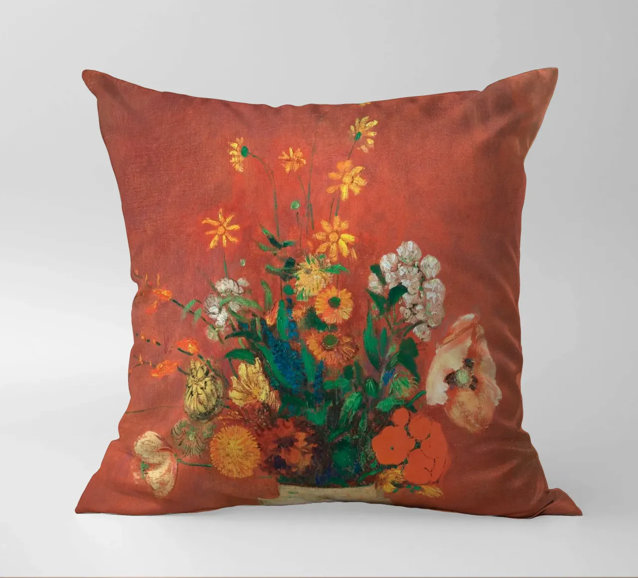Bouquet in a Chinese Vase by Odilon Redon cuscino da apoloprints