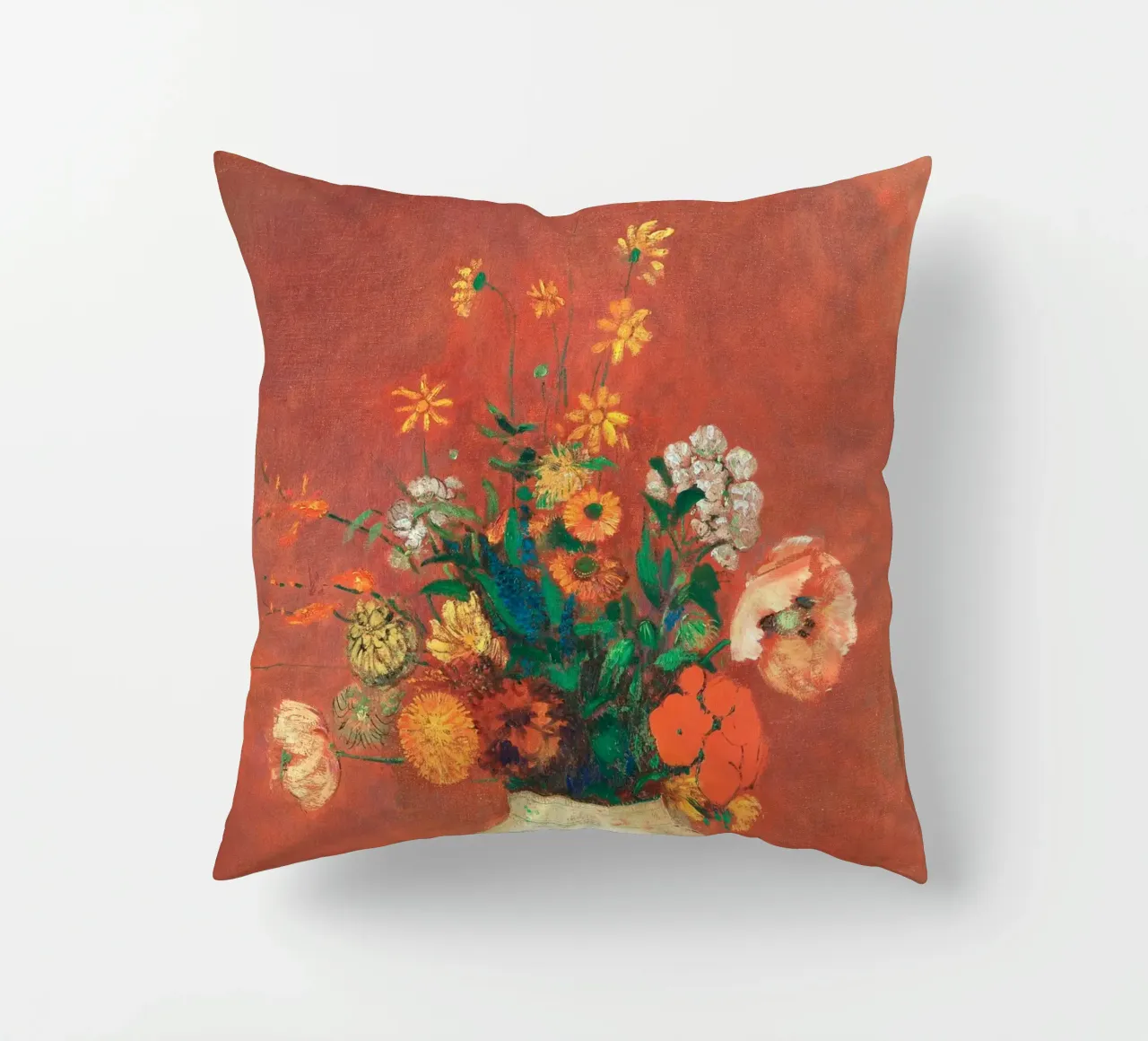 Bouquet in a Chinese Vase by Odilon Redon cuscino da apoloprints
