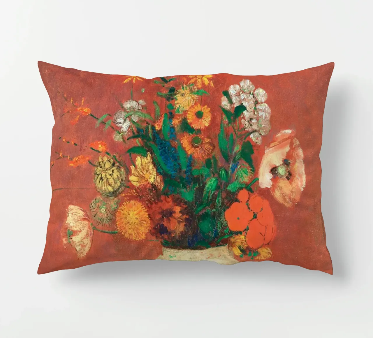 Bouquet in a Chinese Vase by Odilon Redon cuscino da apoloprints